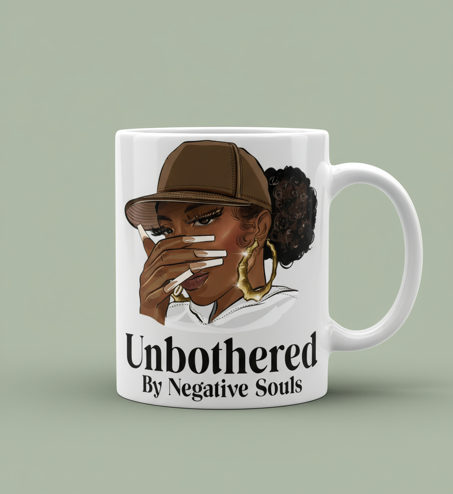 Unbothered Queen Mug | Motivational Black Woman Coffee Cup