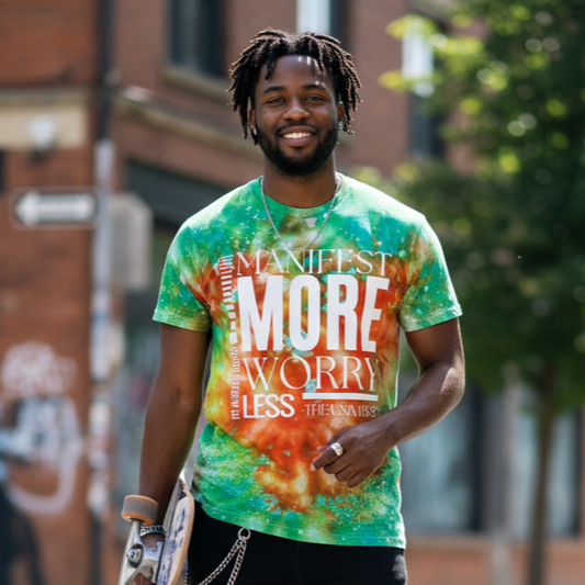 Manifest More - Unisex Tie-Dye T-shirt - Infused with Fluorite