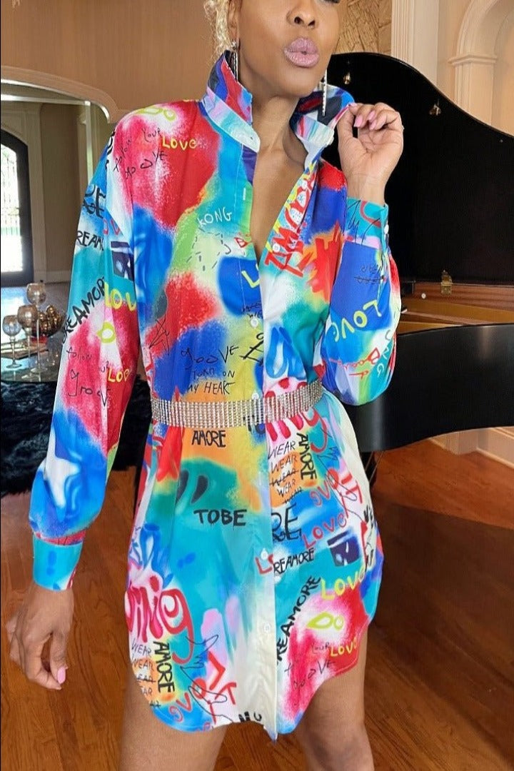 The Marella Graffiti Print Shirt Dress