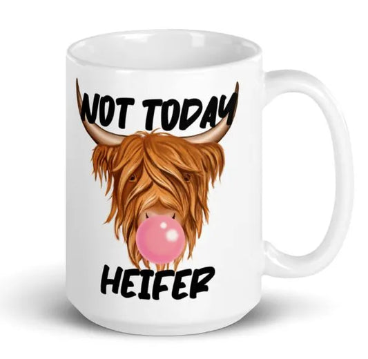 Not Today, Heifer" Highland Cow Mug